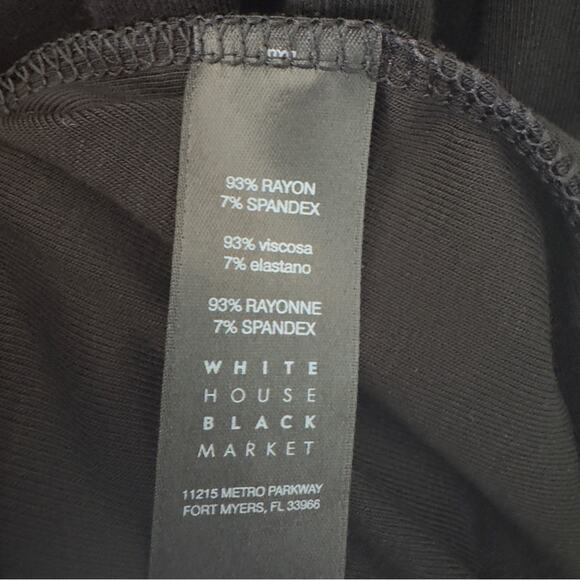 White House Black Market Bell Sleeve Sneaker Dress Classic Black Solid zip back - Picture 7 of 9